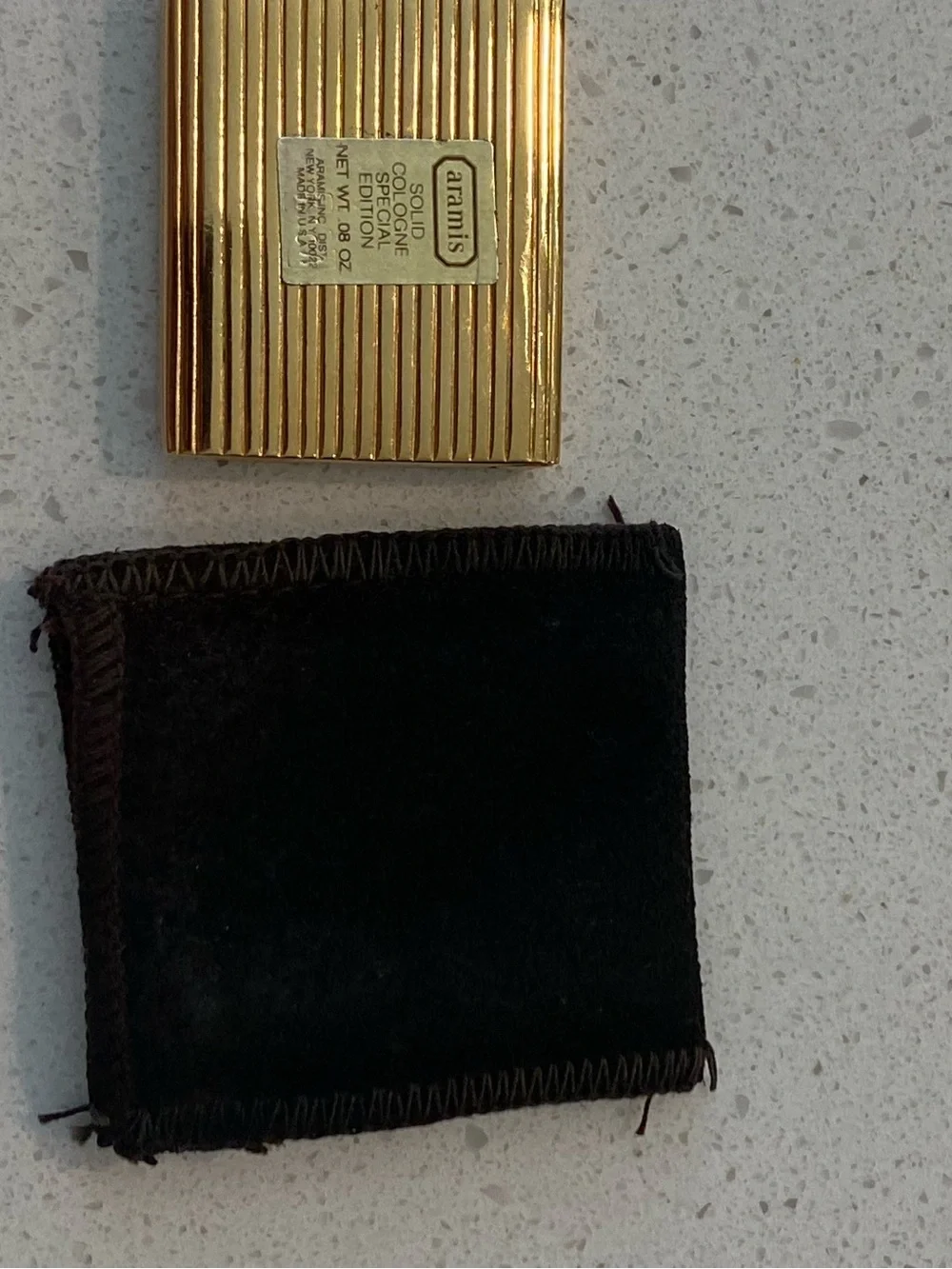 Aramis Gold Striped Solid Cologne Compact, 24K GOLD electroplated striated